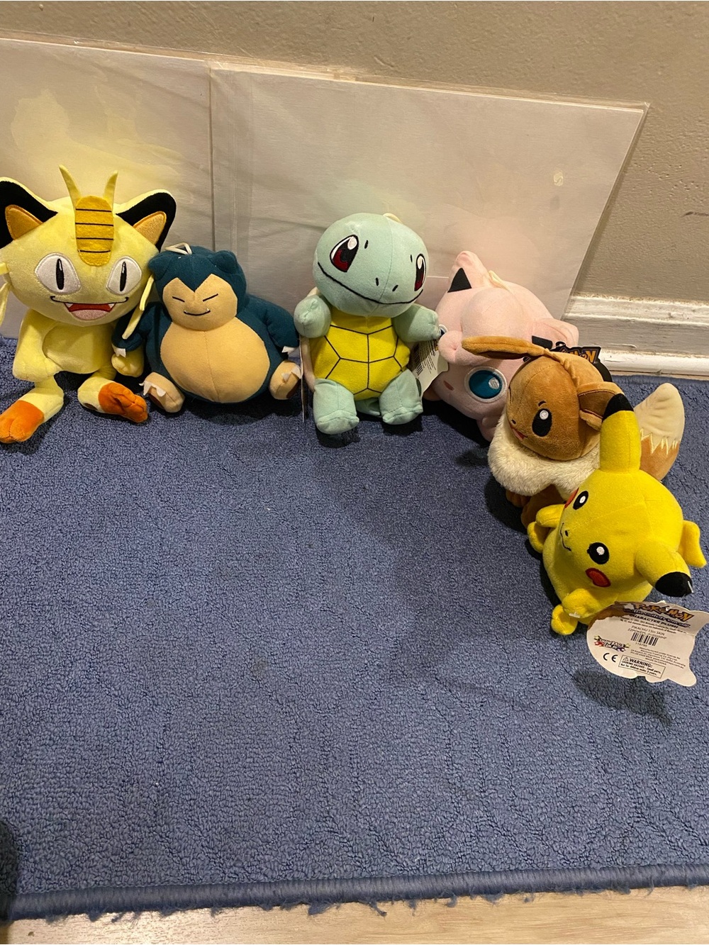 Pokemon Plush Set - Yellow, Blue, Pink, Brown, Cream